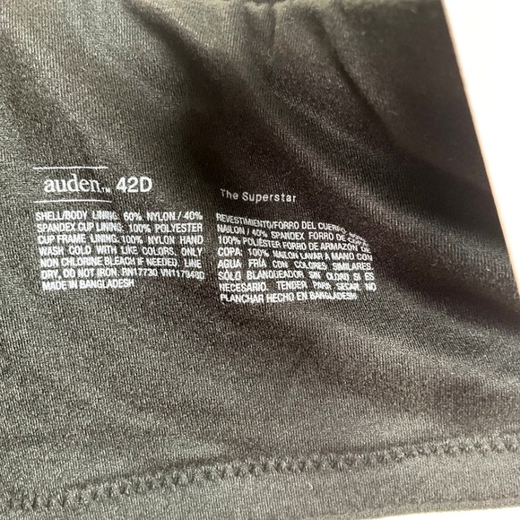 Auden Black Wireless Bra Full Coverage‎ Everyday Comfort Size 42D - Picture 5 of 6